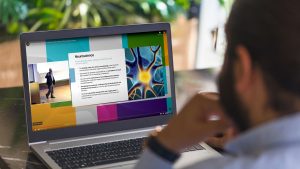 Scripps Research Front Row Lecture Series Experience - attendee viewing virtually